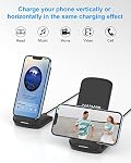 NANAMI Mise à jour 15W Chargeur sans fil rapide, borne de recharge sans fil compatible avec iPhone 17/16/15/14 Pro Max/13/12/11/XR/XS Max/X/8+, Chargeur de téléphone pour Samsung Galaxy S26/S25/S24/S23/S22/S21/S20/S10