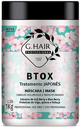 G.Hair Japanese BTOX Treatment Mask ONE STEP 1KG | Brazilian Keratin Treatment | Progressive Brush Hair Straightening | Smoothing System | Volume Reducer | 100% Straight | Frizzy Free