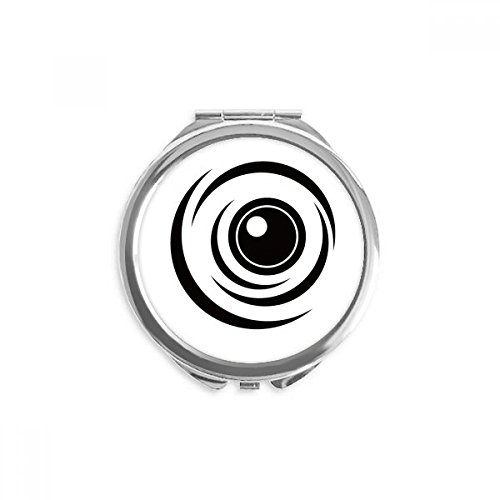 Miroir rond portable à motif d'yeux pour retouches maquillage en voyage
