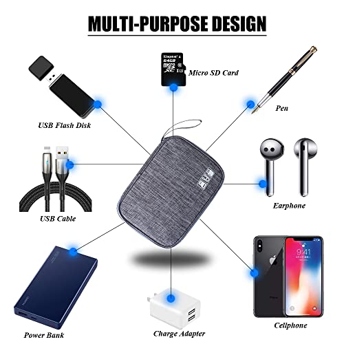 DUMEALAGR Electronic Organizer Cable Organizer Compact Travel Organizer Bag Electronics Accessories Cases Storage Bag Waterproof for Cable USB SD Card Power Bank Earphone - Thumbnail 2