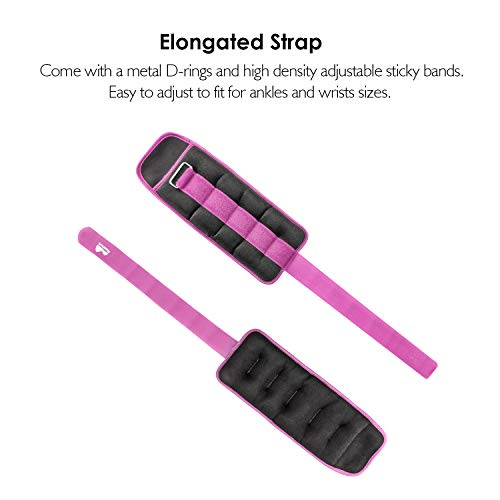 REEHUT Ankle Weights Set 3 lbs (1 Pair) for Women, Men and Kids, Wrist Arm Leg Weight for Fitness, Exercise, Walking, Jogging, Gymnastics, Aerobics, Gym - Purple - 1.5 lbs Each