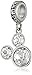 Disney Stainless Steel Mickey April Birthstone "Magic Happens" Bead Charm