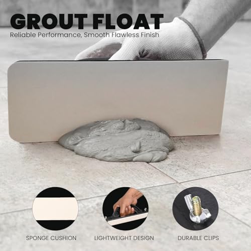 Image of The Decor Co. 8.7 inch x 4 inch Sand Paper Trowel with Heavy Duty Stainless Steel Blade Beveled Edge & Non-Slip Handle Grip Hand Level Tools for Wall Plastering Cement Finishing Putty (Pack of 1)