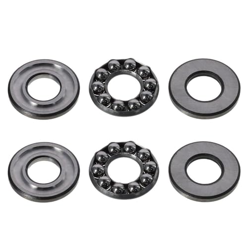 SHUATI with Washers 2pcs Chrome Steel Low Noise One-Way Rolling Direction Miniature Ball Bearing Plane Axial Ball Bearing Rotating Applications(51201 12x28x11mm)