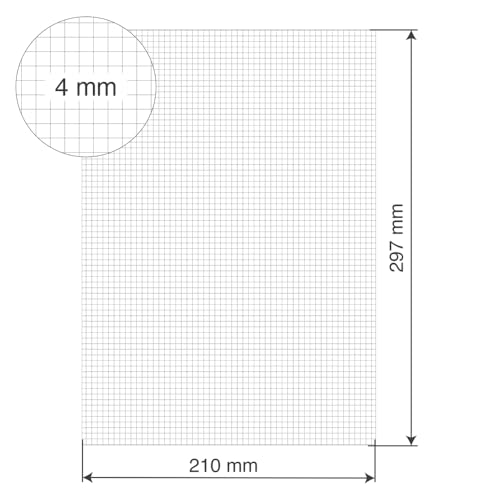 BM BeMore Protokollpapier A4, 0100193 – Lineatur 4 mm – 4 mm – Papier 60 g/m² – Blister mit 200 Blatt Protokoll – Ideal für Schule und Büro