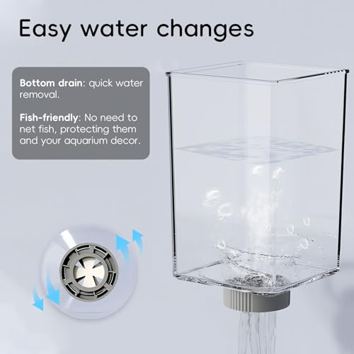 Image of Small Betta Fish Tank 0.37 Gallon Smart Aquarium kit Constant Temperature Setting Between 68-86℉ Fish Tank with LED Light Easy Setup and Maintenance, Perfect Starter Tank Fish Bowl White