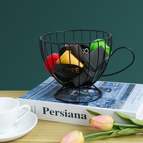 Miniatura 8 de Guolich Cesta De Almacenamiento Para Cápsulas De Café,Organizador De Cafe Soporte Para Cápsulas De Café,Porta Capsulas Cafe, Para Guardar Cápsulas De Café Y Frutas Negro