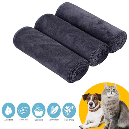 Image of Ultra-Absorbent Microfiber Pet Towel for Dogs & Cats - 500 GSM, Super Soft, Quick Dry - Premium Dog Grooming Towel, Puppy Bath Towel, Kitten Drying Towel, Paw Cleaner