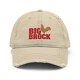 Bick Cock Brock Hat (Embroidered Distressed Dad Cap) BCB Purdy Khaki