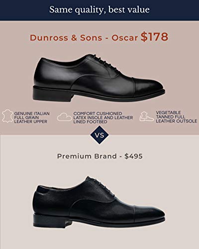 Image of Dunross & Sons Premium Lace-Up Dress Shoes with a Breathable Naturally Leather Lining and Durable Non-Slip Rubber Sole