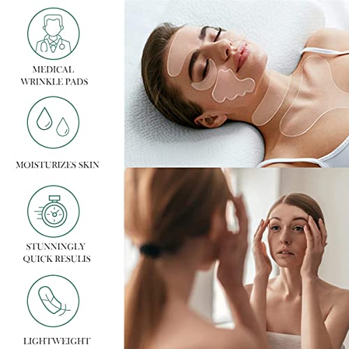 Wrinkles Patches Chest Wrinkle Pads,11 Pcs Facial Wrinkle Remover Strips, silcone face patches For Reducing Forehead Eye Neck And SIlicone pad remove face Wrinkles Treatment Anti-Ageing Pad - Image 3