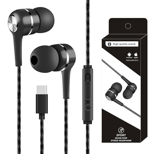 liuchanghe Auriculares In Ear, Auriculares USB C con Micrófono, Cascos USB c para Todos los Dispositivos de Headphones de Tipo C