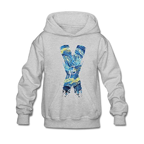 Aliensee Youth Jake Paul X Van Gogh Hoodie Sweatshirt Suitable for 10-15yr Old L Gray