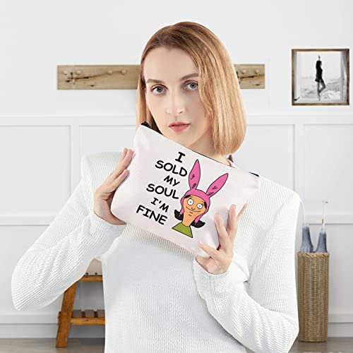 WZMPA Louise Belcher Fans Cosmetic Makeup Bag Bob's Family Inspired Gifts I Sold My Soul I'm Fine Burgers Cartoon Zipper Pouch Bag for Women Fans Sold My Soul - Image 4