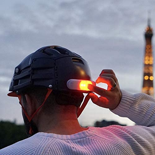 OVERADE Eclairage Amovible Blinxi sans Fil pour Casque de vélo, Trottinette - avec Clignotants Droite/Gauche - télécommande sur Guidon - Rechargeable USB - Image 7