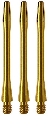 Aluminum Dart Shafts - 2BA Thread Size Medium Length (Gold, 3 Sets)
