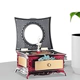 Schmuck-Organizer Ballerina, Schmuckkästchen für Mädchen, Musikbox mit ausziehbaren Schubladen, Glasspiegel-Tänzerin für Mädchen