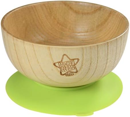 Mighty Clean Baby Natural Wood Transition Bowl - Stay Put Bowl with Suction Made from More Durable Wood Than Bamboo for Toddler and Infant Feeding
