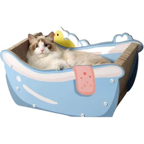 ZLBYXLU猫 つめとぎ 猫 爪とぎ 猫ハウス猫小屋 ダンボール 爪研ぎ 高密度ダンボール 家具破壊防止 掃除便利 ストレス解消 高密度 段ボール 猫用爪とぎ ペットハウス 通気 爪とぎ兼ベッド 猫箱 ストレス解消 バスタブ型 (B,L)