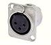 Neutrik NC3FD-L-1 "D" Series Panel Mount XLR Connector Female Nickel