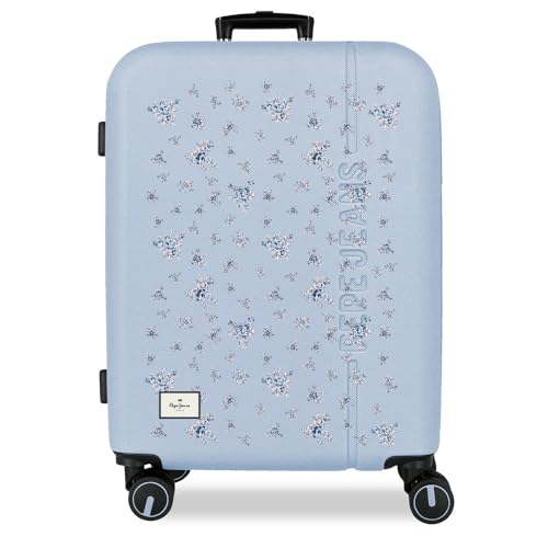 Valise moyenne 72L Pepe Jeans Olivia bleu clair avec serrure intégrée