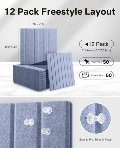 48" x 36" Large Cork Bulletin Board Tiles, Peel and Stick Felt Wall Panels for Vision, Message Center, Picture and Prayer Board for Office, Dorm, Room and Desk Decor(Soft Periwinkle) - Image 2