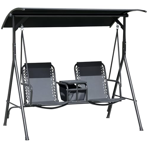 Outsunny 2-Seater Black Swing