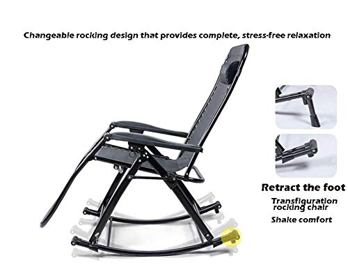 Cadeiras de balanço de pátio resistentes com almofadas para adultos - reclinável de gravidade zero p