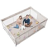 ZEEBABA Baby Playpen,71x47 inch Playpen for Babies and Toddlers, Play Pen for Kids, Play Pens for Babies and Toddlers for Apartment (Without mat)