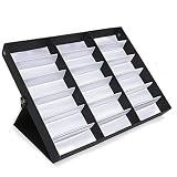 PAIDE P Expositor de Gafas con Soporte. Organizador de Relojes y Joyas. Forrado en Terciopelo. Unisex. 16 y 18 Compartimentos. (18 Expositores)