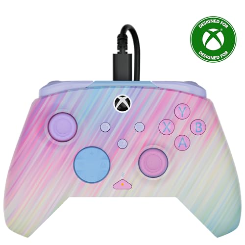 Image of Turtle Beach Rematch Advanced Wired Gaming Controller for Xbox & PC | Xbox Series X|S, Xbox One, PC, 2 Remappable Buttons, Hall-Effect Triggers, Audio Controls, Glows-in-the-Dark, Cotton Candy