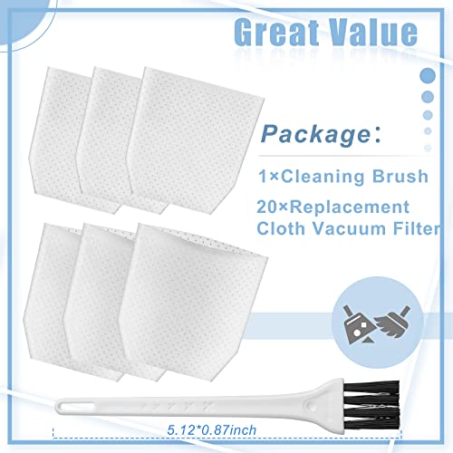 20 Pieces Cloth Vacuum Filter Compatible With Makita T-03193 And A Brush Vacuum Filter Replacement Cloth Vacuum Dust Collector Filters, White #TOP2