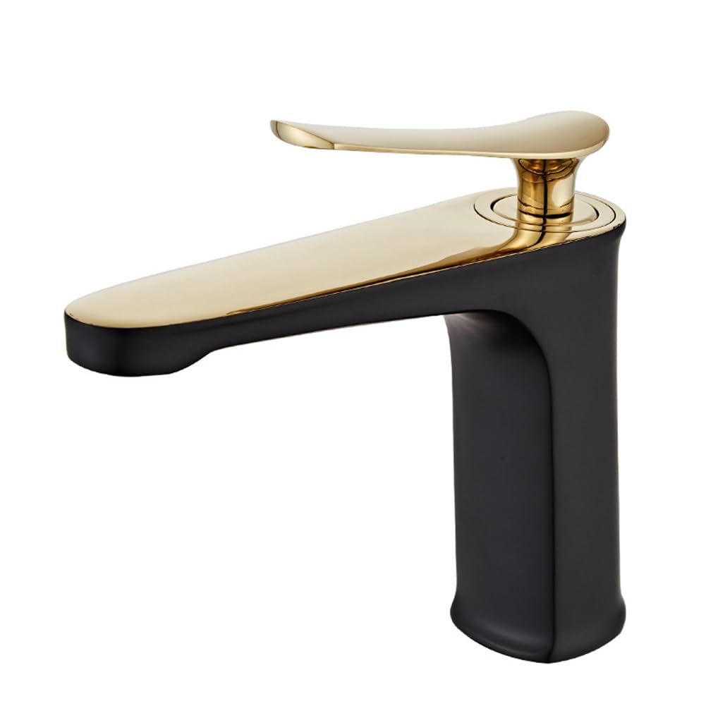 Mitigeur de lavabo moderne en laiton noir mat pour une salle de bain élégante et durable