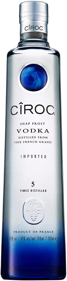 CîROC Snap Frost, Ultra-Premium Wodka, aus feinen Trauben, mit köstlichem Zitrusgeschmack, handgefertigt im Süden Frankreichs, 40% Vol, 700ml Einzelflasche