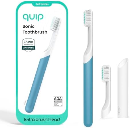 Quip Sonic Electric Toothbrush for Adults, Extra Brush Head, Mari...