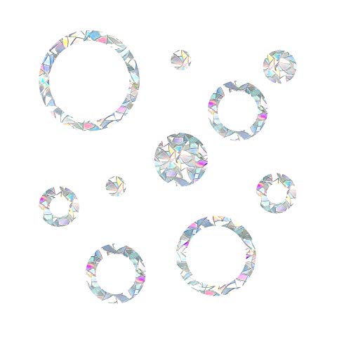 Ring And Circle Static Window Clings Anti Collision Window Decals For Bird Strikes, Glass Alert Stickers, Stop Birds Flying Into Windows, Set Of 21 #TOP30