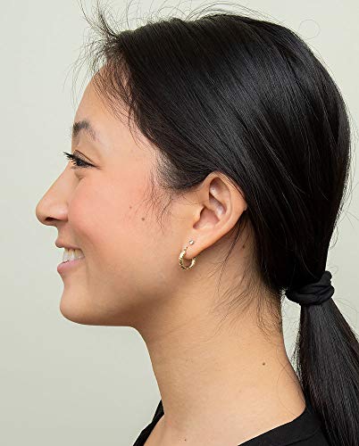 Small 14K Yellow Gold Thick Diamond Cut Hoop Earrings, 0.5 Inches, 14Mm (3Mm Tube) (14Mm) #TOP2