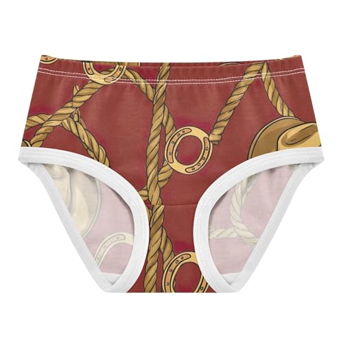 Girls Underwear Toddler 2t Cotton Panties for Girl Animal Briefs Girls Undies Vintage Cowboy Hats Brown