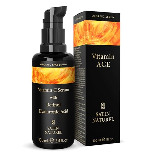 100ml Serum Facial Vitamina C & E + Acido Hialuronico + Retinol puro para la cara ORGANICO -...