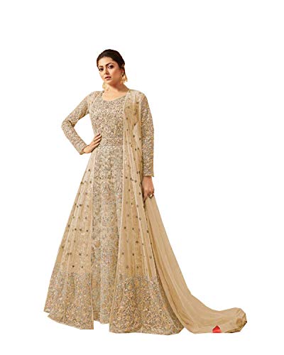 Delisa Indian/Pakistani Bollywood Party Wear Long Anarkali Gown for Womens LT New (Yellow, MEDIUM-40)