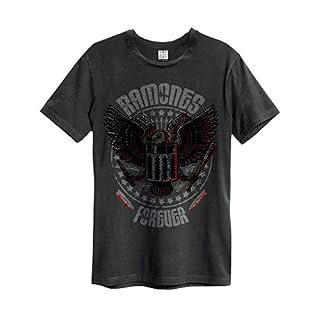 Amplified Ramones Forever T T-shirt pour homme Charbon de bois - Les Beatles, Paul McCartney, John Lennon, RIngo Starr, George Harrison