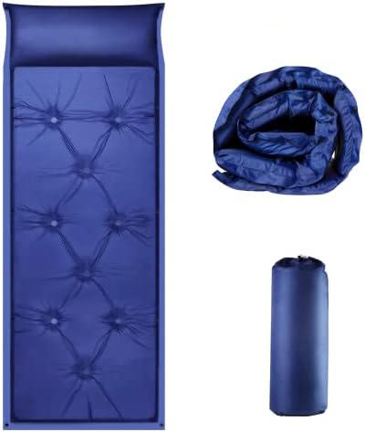 SOLAISK Sleeping Pad for Camping - Lightweight Camping Sleeping Pads, Connectable Camping Mattress with Pillow for Backpacking, Hiking, Camping - Ultralight Water Resistant Self Inflating Air Mattress