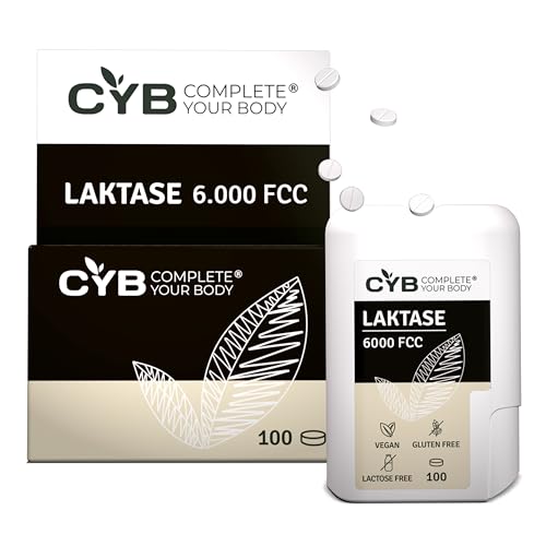 CYB Lactase 6000 FCC - 100 Tablets for Lactose Intolerance