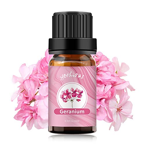 Yethious Geranium Essential Oil For Diffuser 10Ml Organic Geranium Fragrance Oil For Aromatherapy, Soap, Candle Making Gift #TOP21