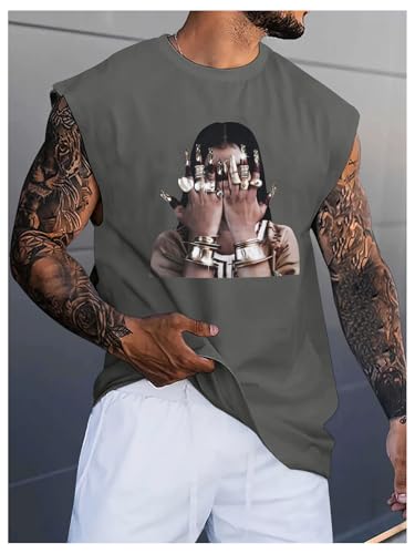 Image of RoseSeek Summer Retro Graphic Tank Top Hippop Streetwear Y2K Tees
