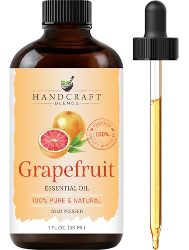 Handcraft Blends Grapefruit Essential Oil 1 Fl Oz 100% Pure and Natural Premium Grade Essential Oil for Diffuser and Aromatherapy Skin Massage Candle and Soap Making Fragrance