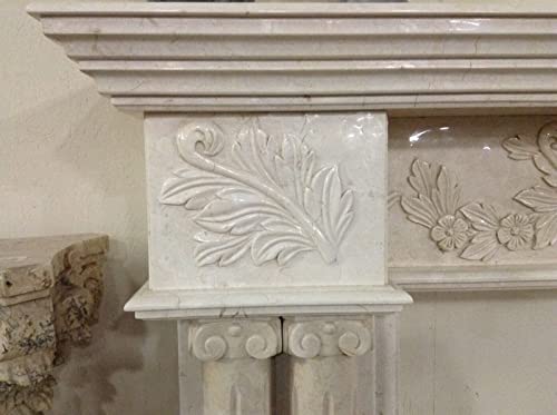 Creamy White Fireplace Surround Mantel Marble Living Room Family Room Fps-06 #TOP1