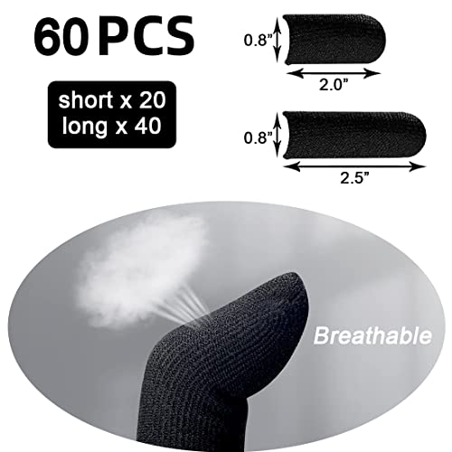 Halleast 60 Pieces Finger Sleeves For Bowling, Disposable Bowling Thumb Sleeves Anti-Sweat Breathable Protector Seamless Lightweight Anti-Skid Glove For Right Hand & Left Hand, Size L #TOP1