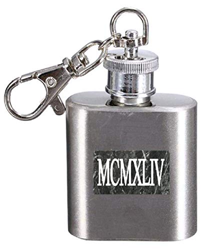 Flasque porte-clés 1944 personnalisable de 28,3 ml en acier - 2