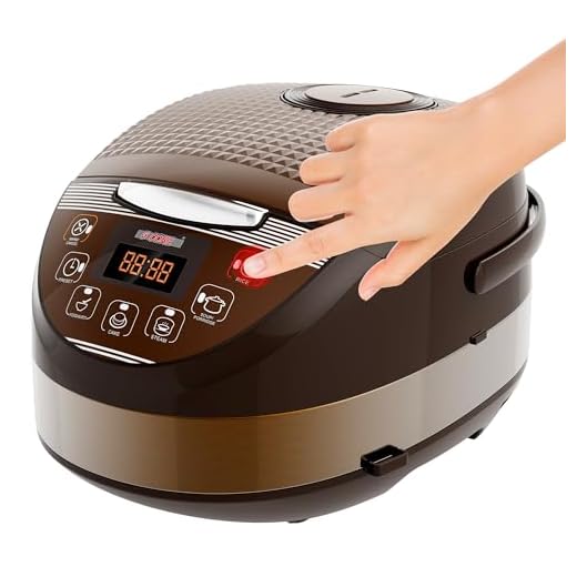5 Core 5.3Qt Asian Rice Cooker Digital Programmable 15-in-1 Ergonomic Large soft Touch push button Electric Multi Cooker, Steamer Pot, Warmer 11 Cups 24 Hour Delay Timer Auto Keep Warm Feature RC 0502